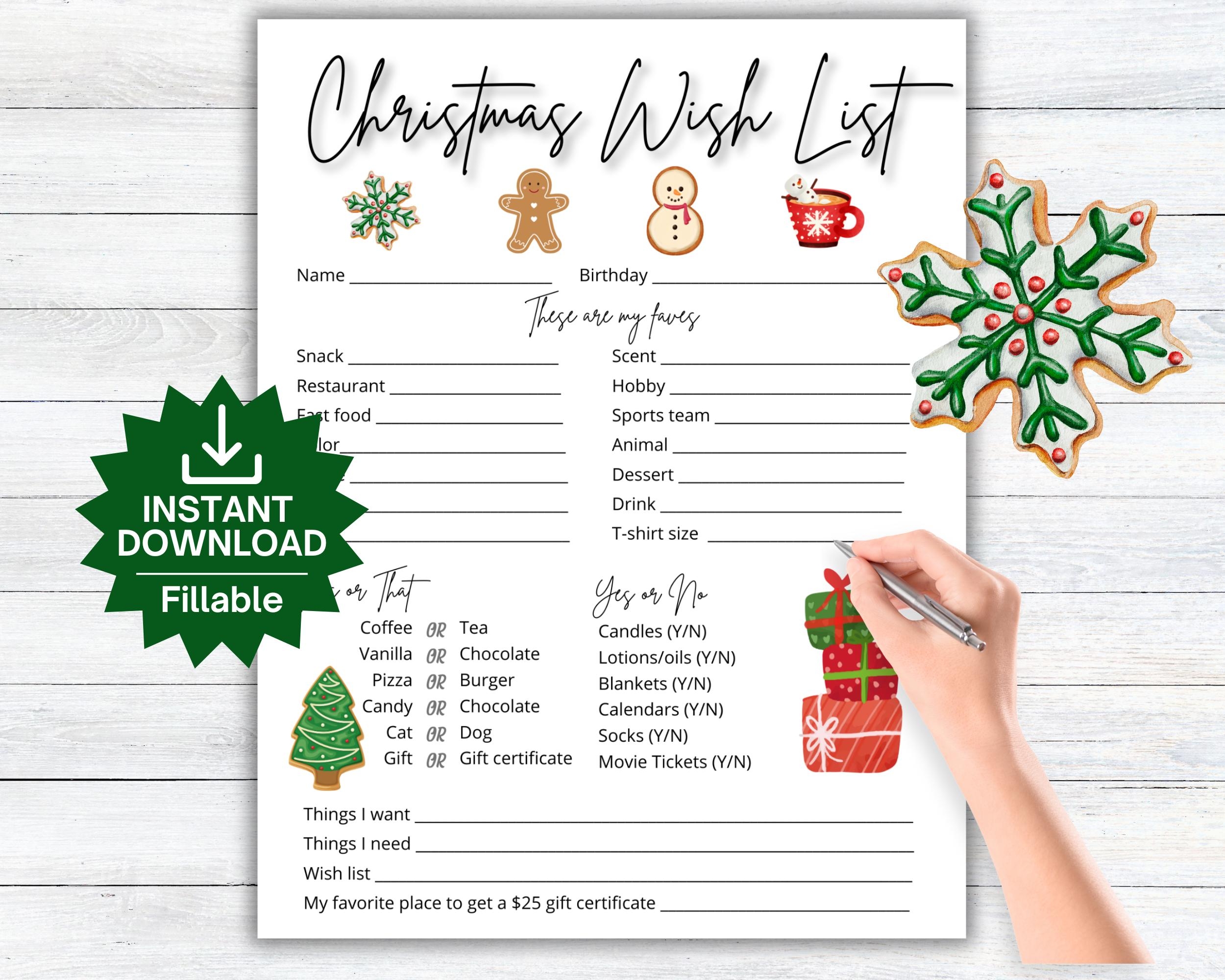 Teacher Christmas Wish List Etsy