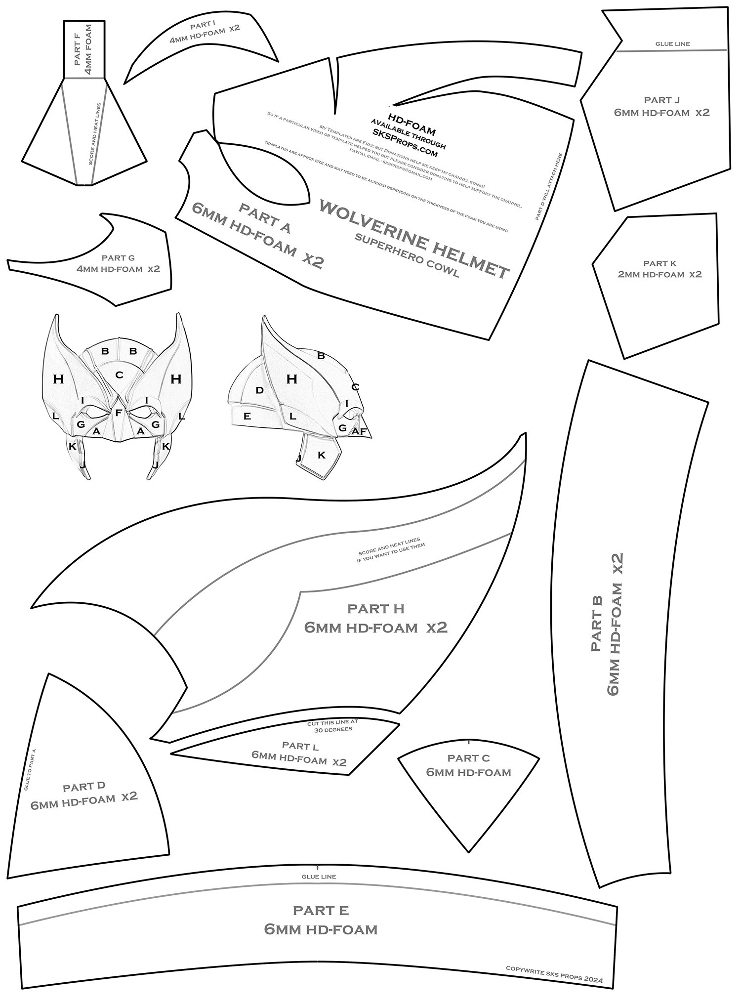 Free Printable Helmet Template