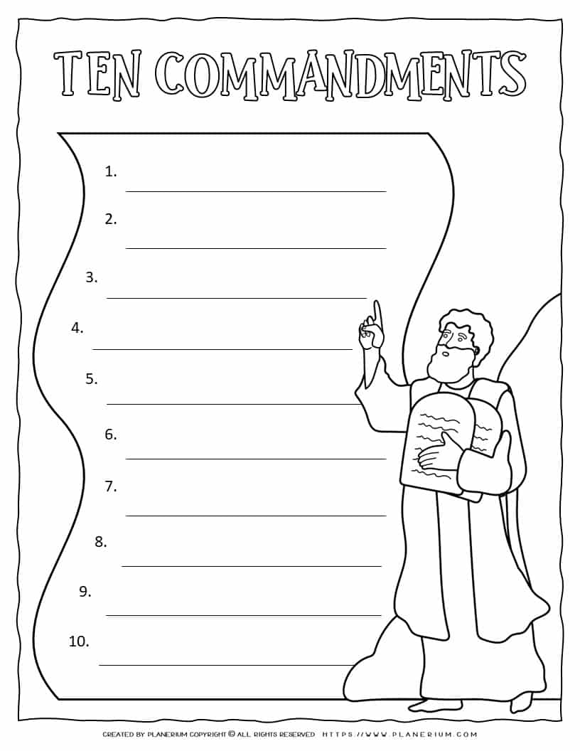 Ten Commandment Worksheets Christian Preschool Printables Worksheets Library