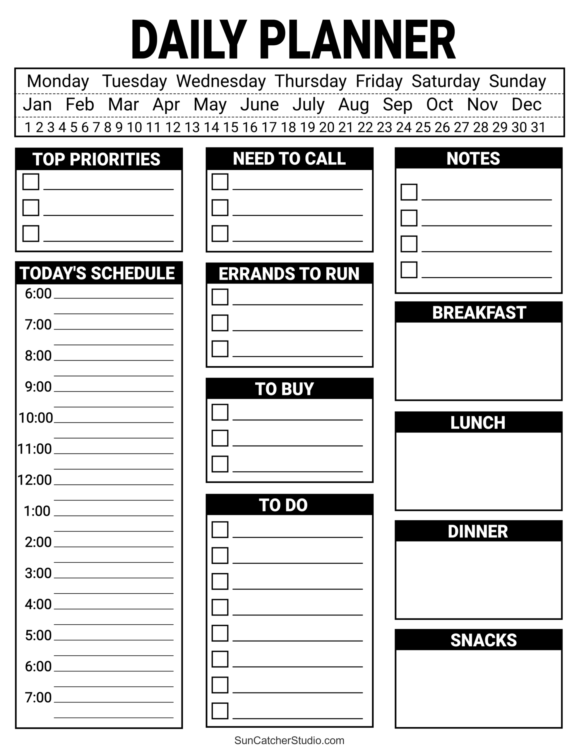 To Do List Free Printable PDF Templates Things To Do Free Printables Monograms Design Tools Patterns U0026 DIY Projects