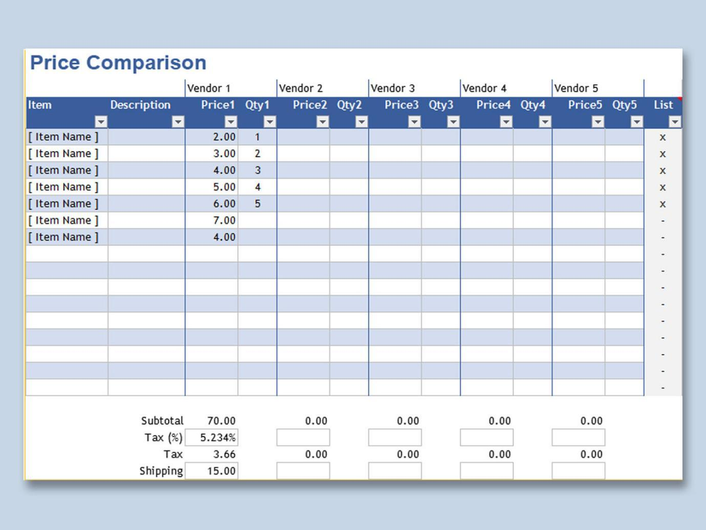 Approved Vendor List Template
