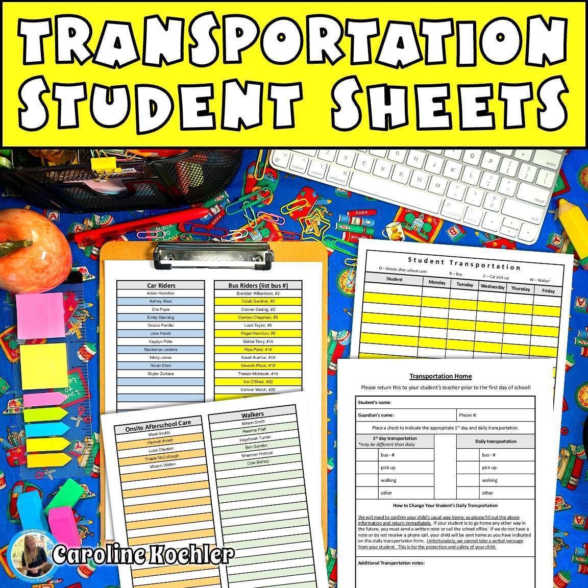 Transportation List Template For Teachers Form Caroline Koehler At Celavora Education