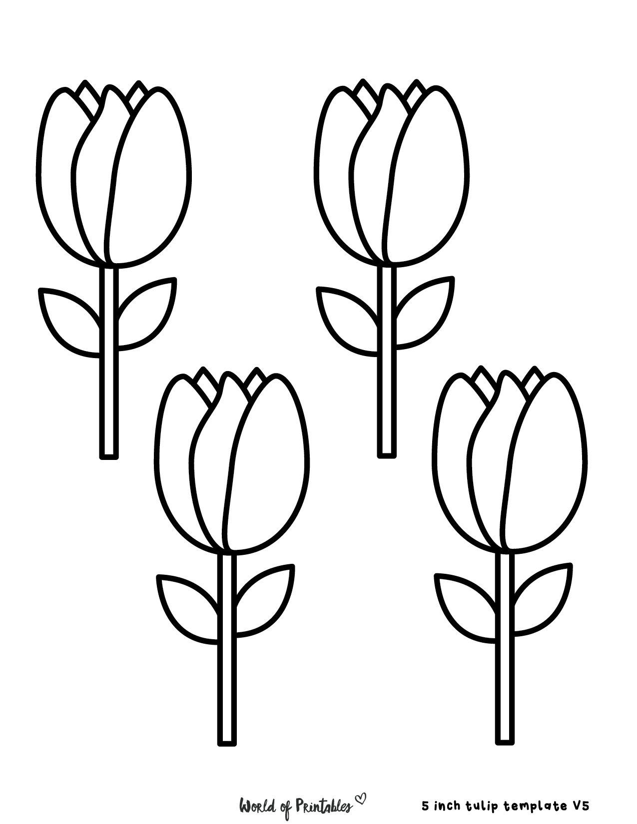 Tulip Flower Template Free Printable