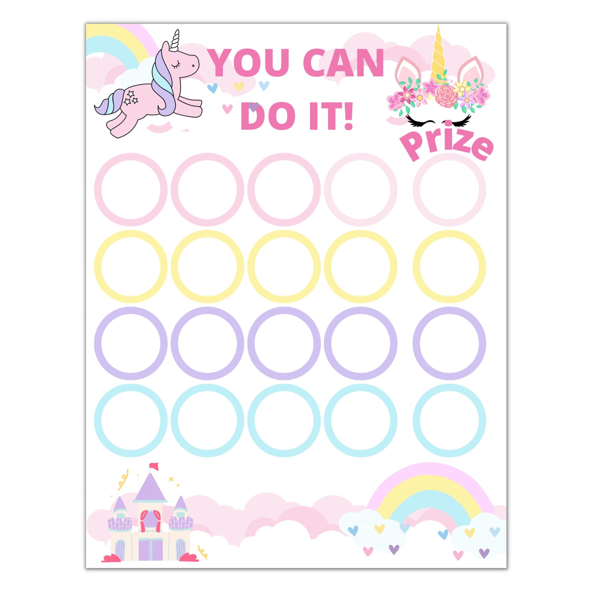 Template Free Printable Unicorn Reward Chart