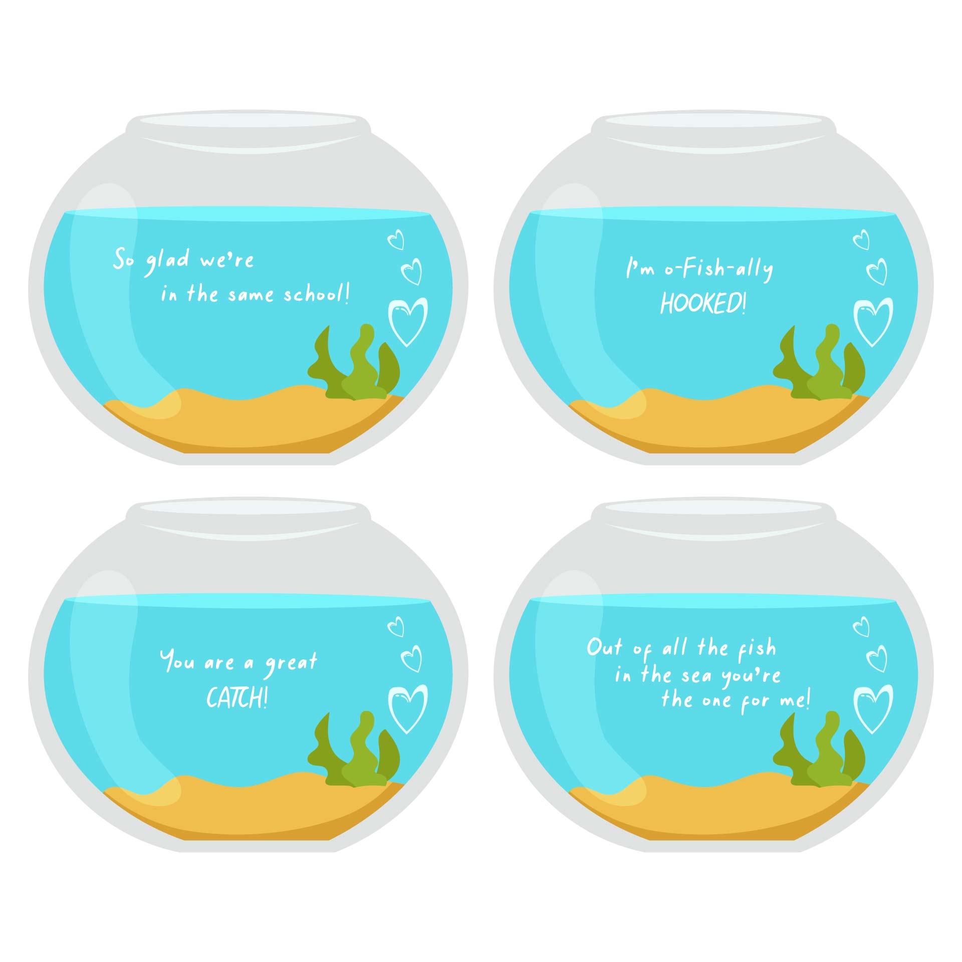 Valentine Fish Bowl With Free Printables Worksheets Library
