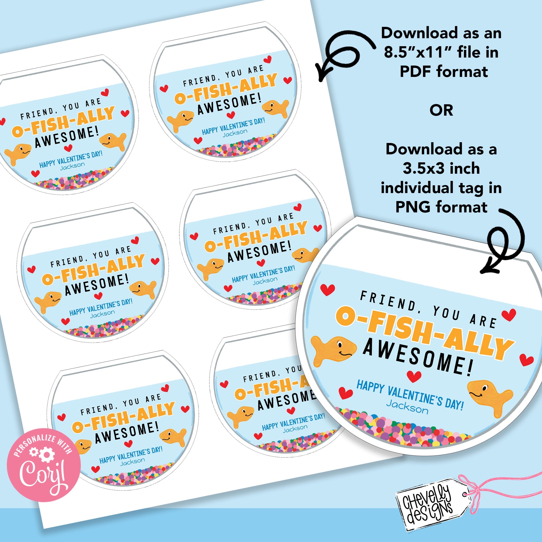Valentine Fish Bowl Template Printable Free