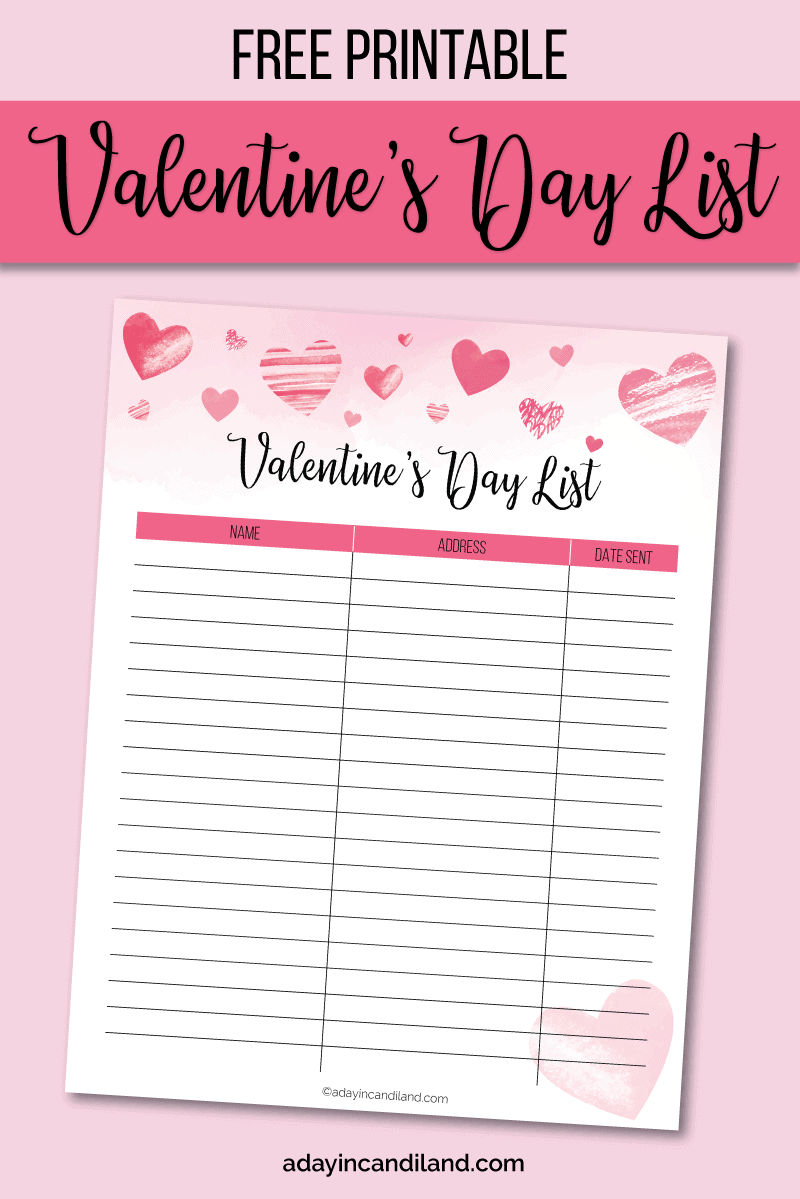 Valentine List Template