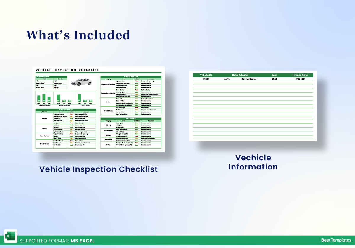 Vehicle Inspection List Template