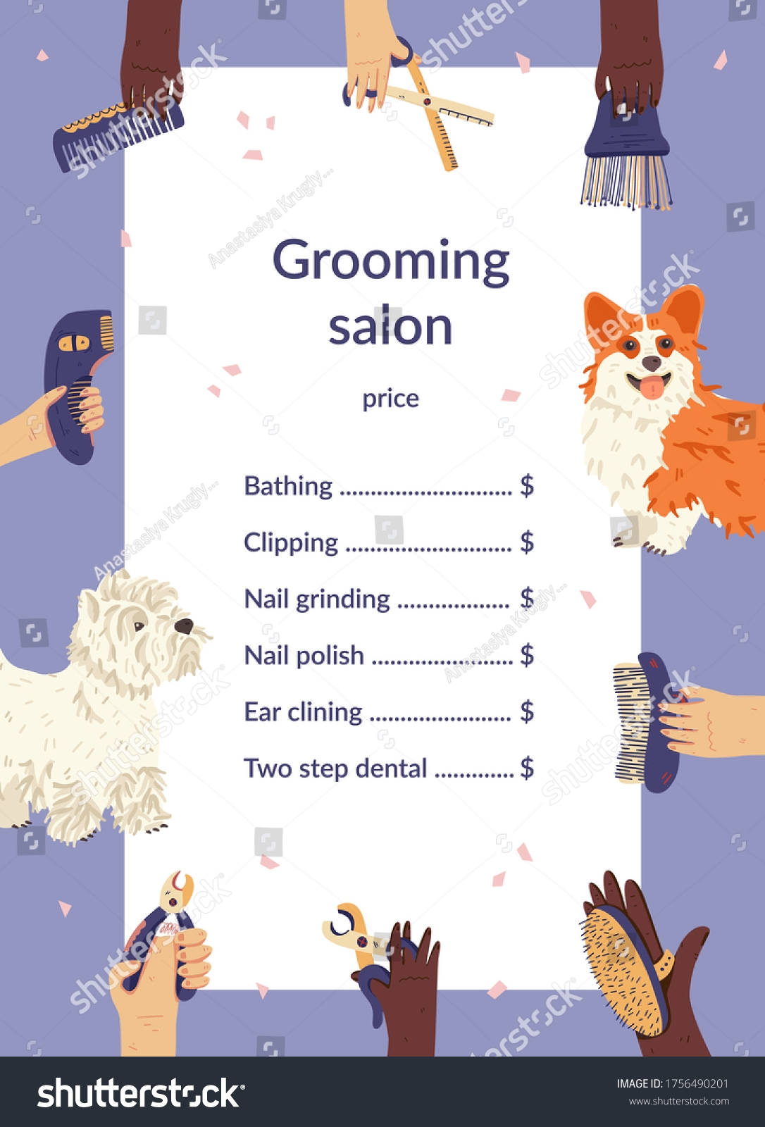 Dog Grooming Price List Template