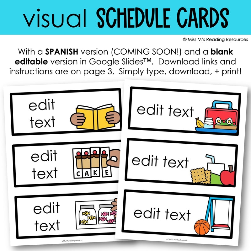 Visual Schedule Template Free Printable