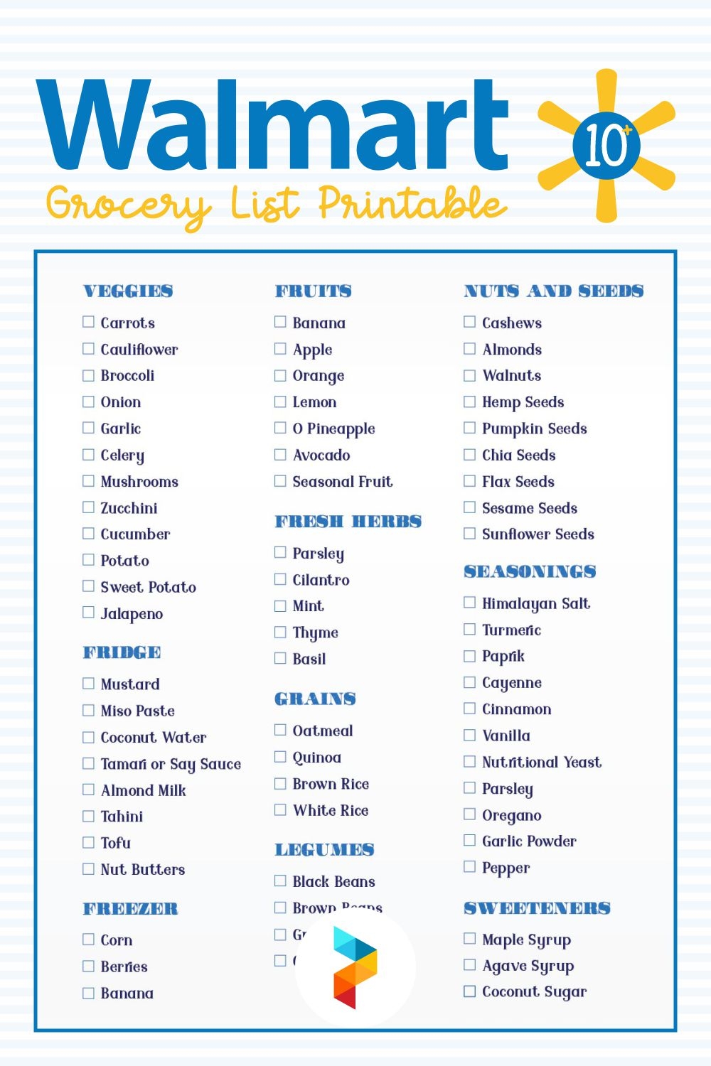 Walmart Grocery List 18 Free PDF Printables Printablee