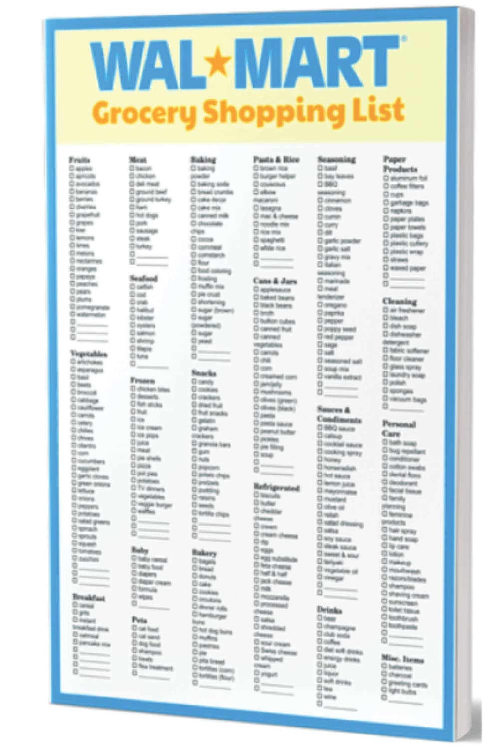 Walmart Shopping List Template