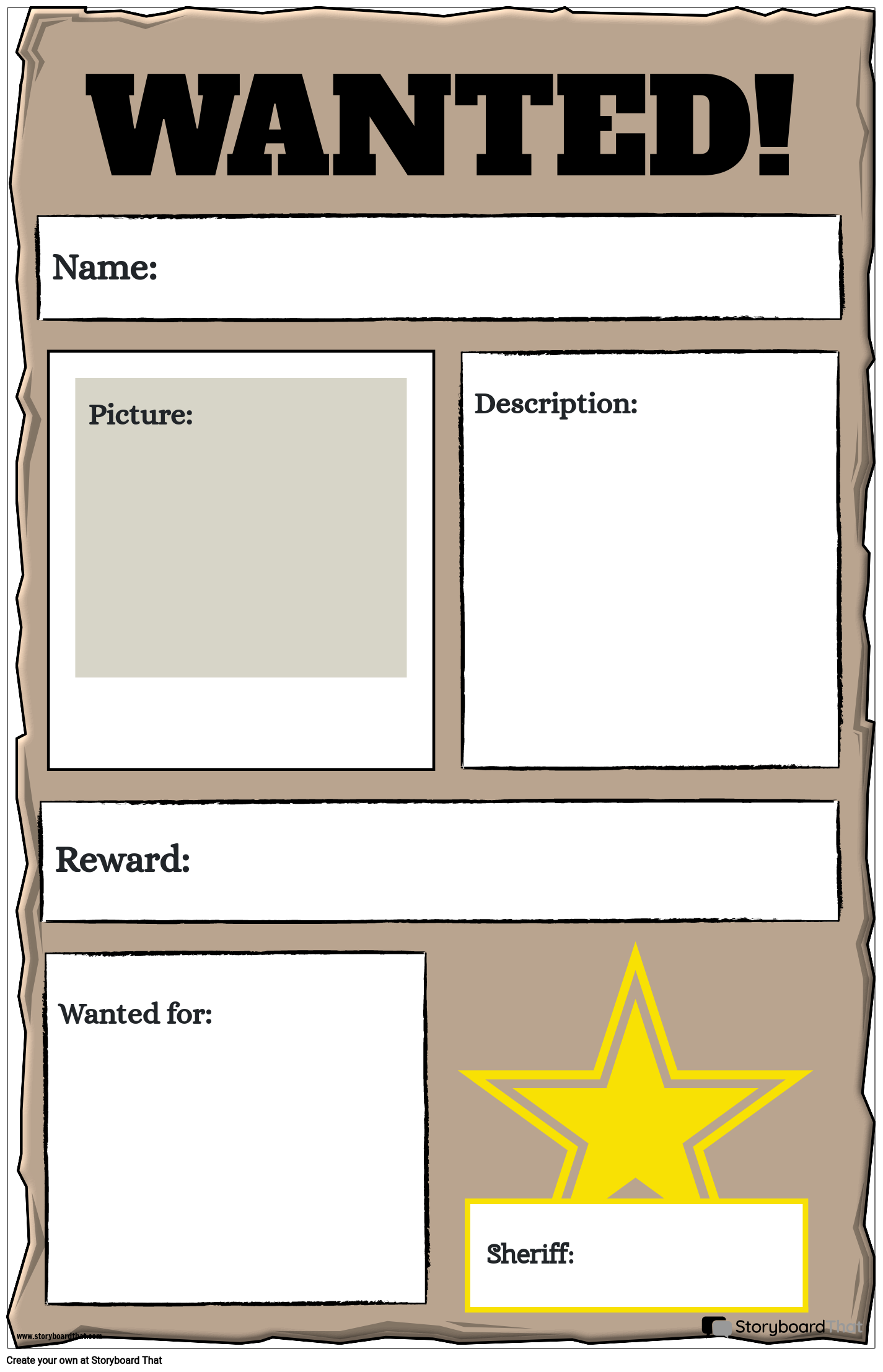 Wanted Poster Template Printable Free