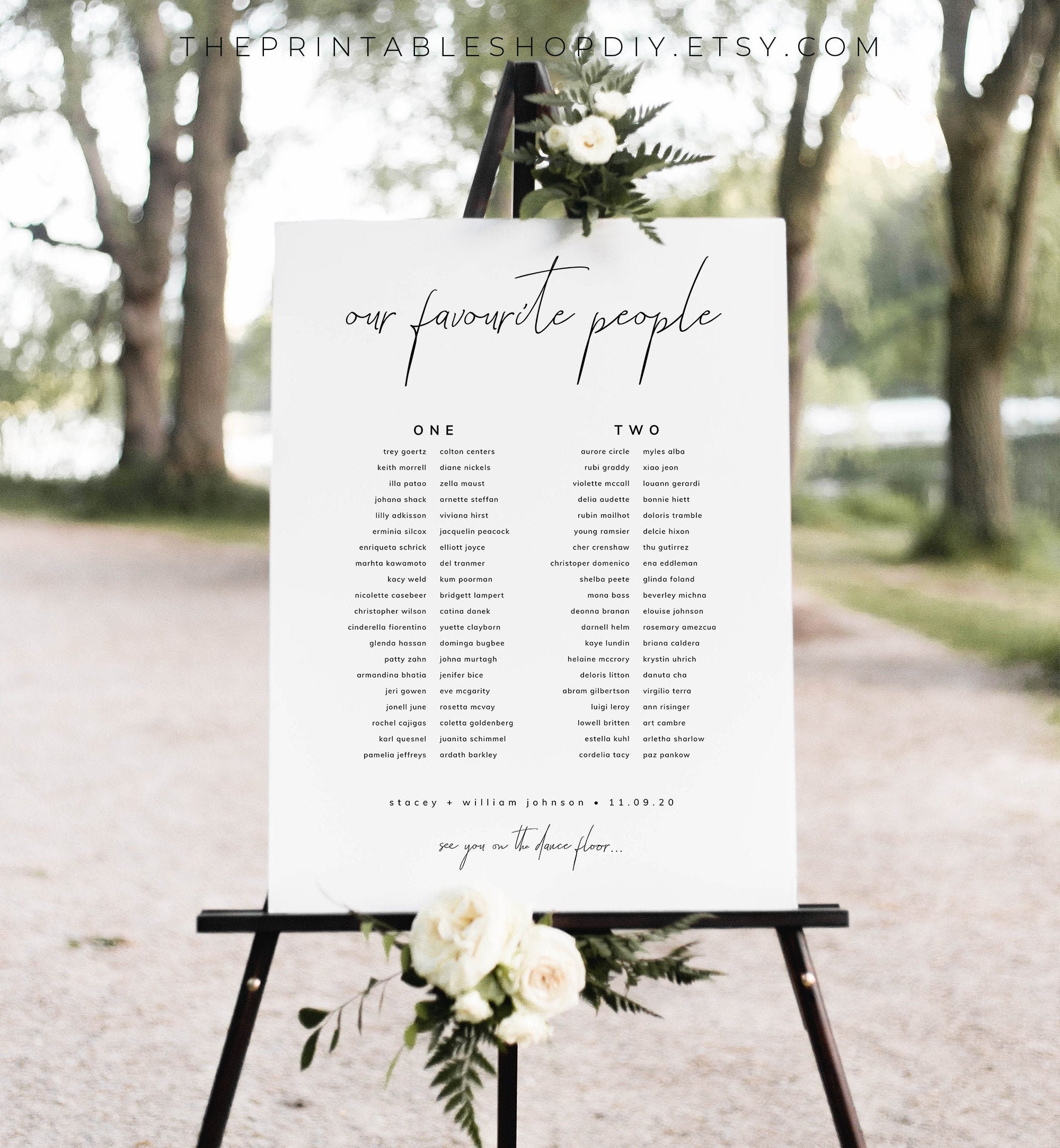 Table Chart Wedding Template