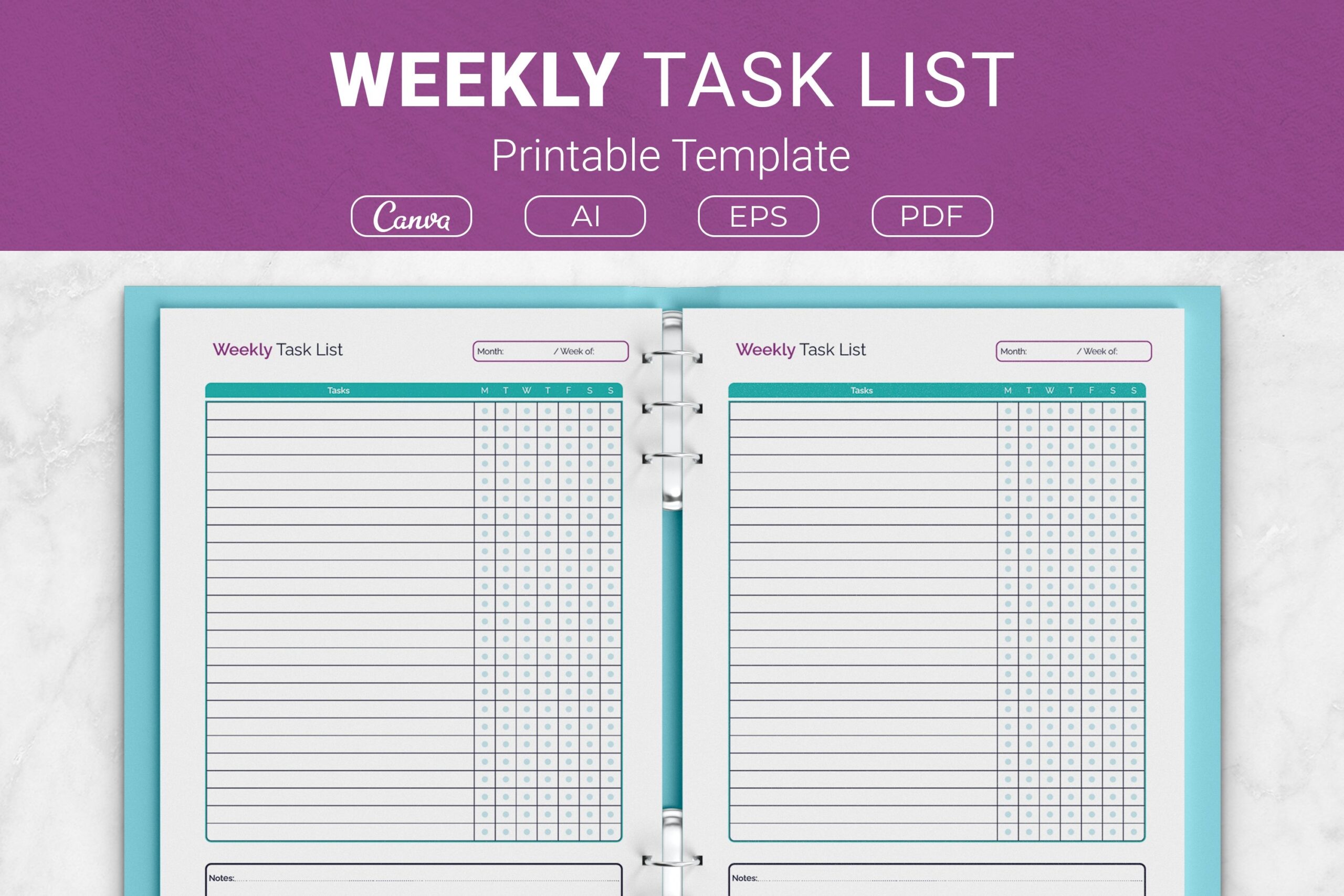 Weekly Task List Printable Template
