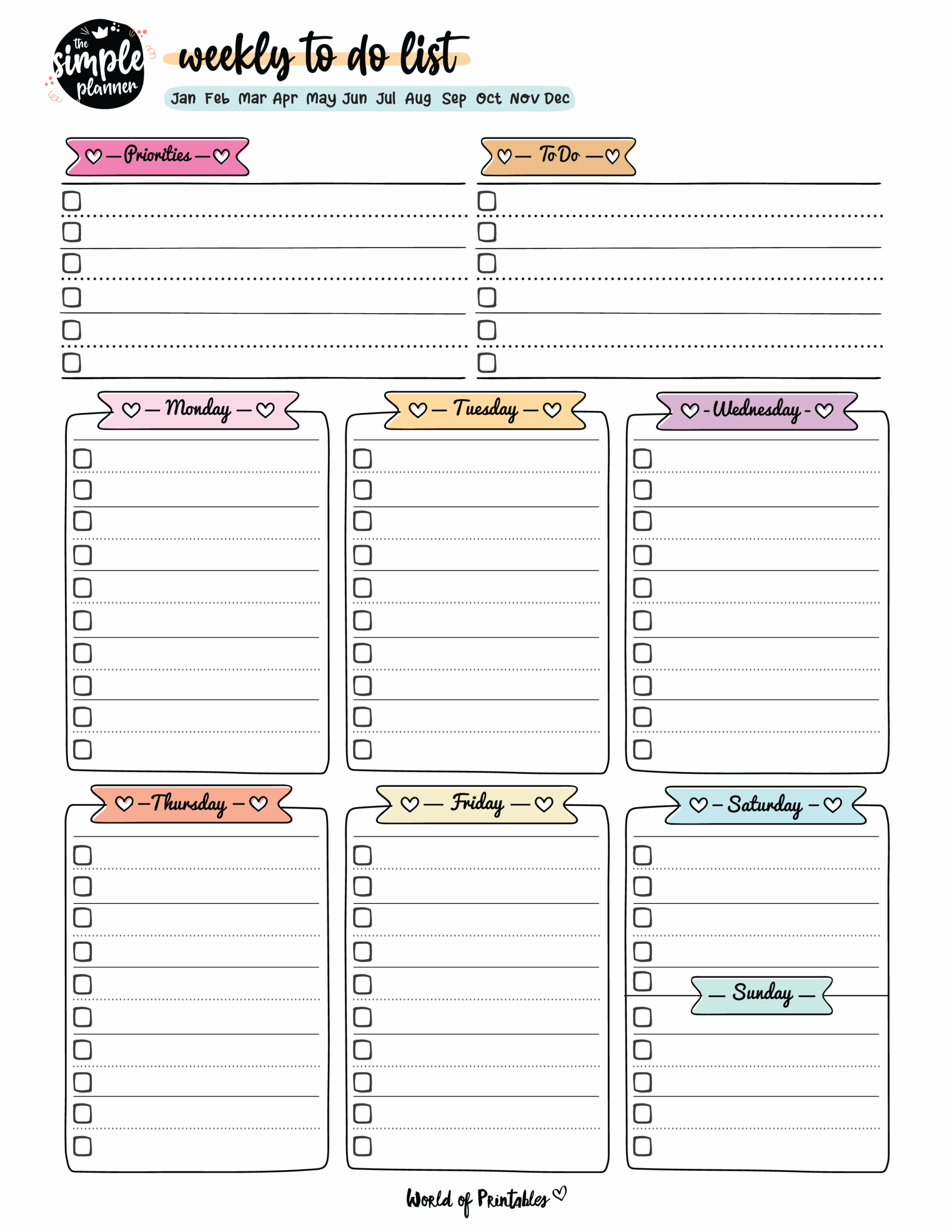Printable Pretty To Do List Template