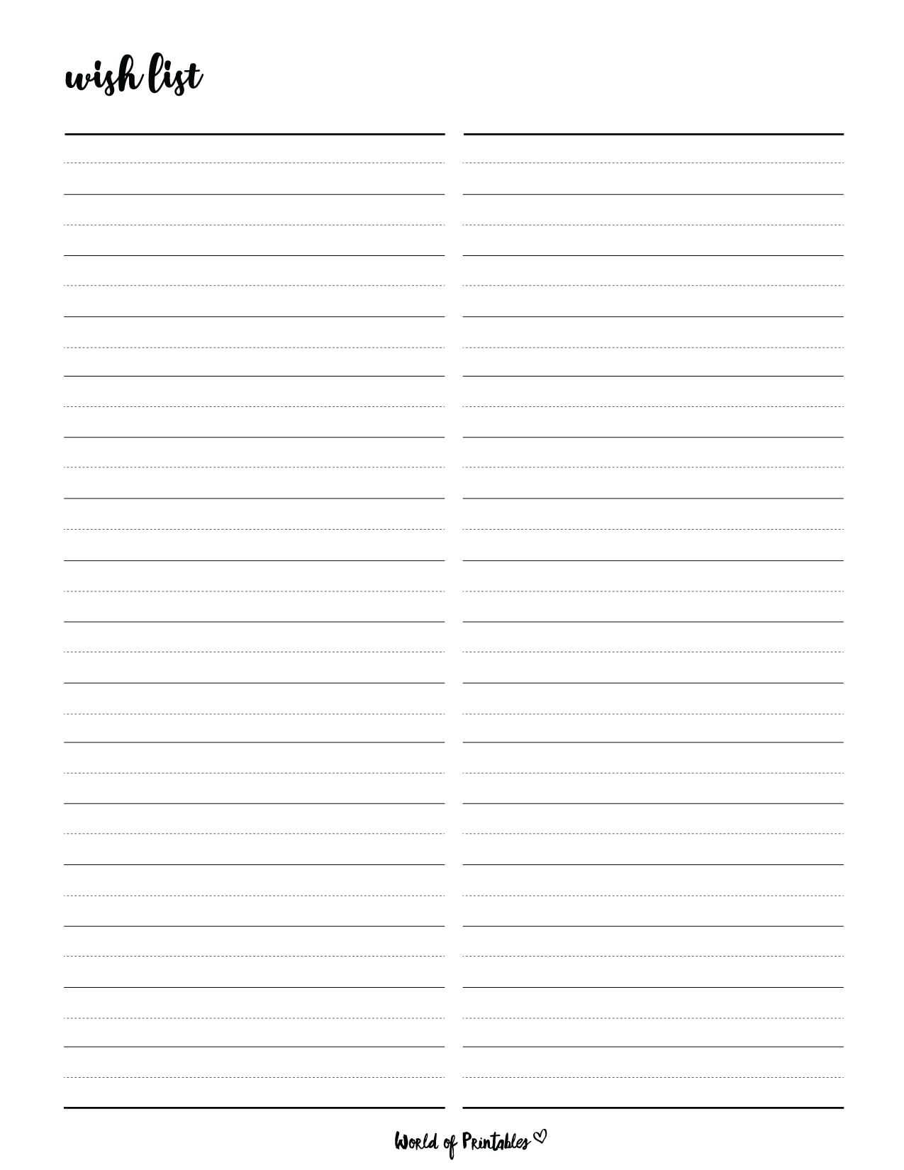 Wish List Templates For Christmas Amazon U0026 Universal World Of Printables