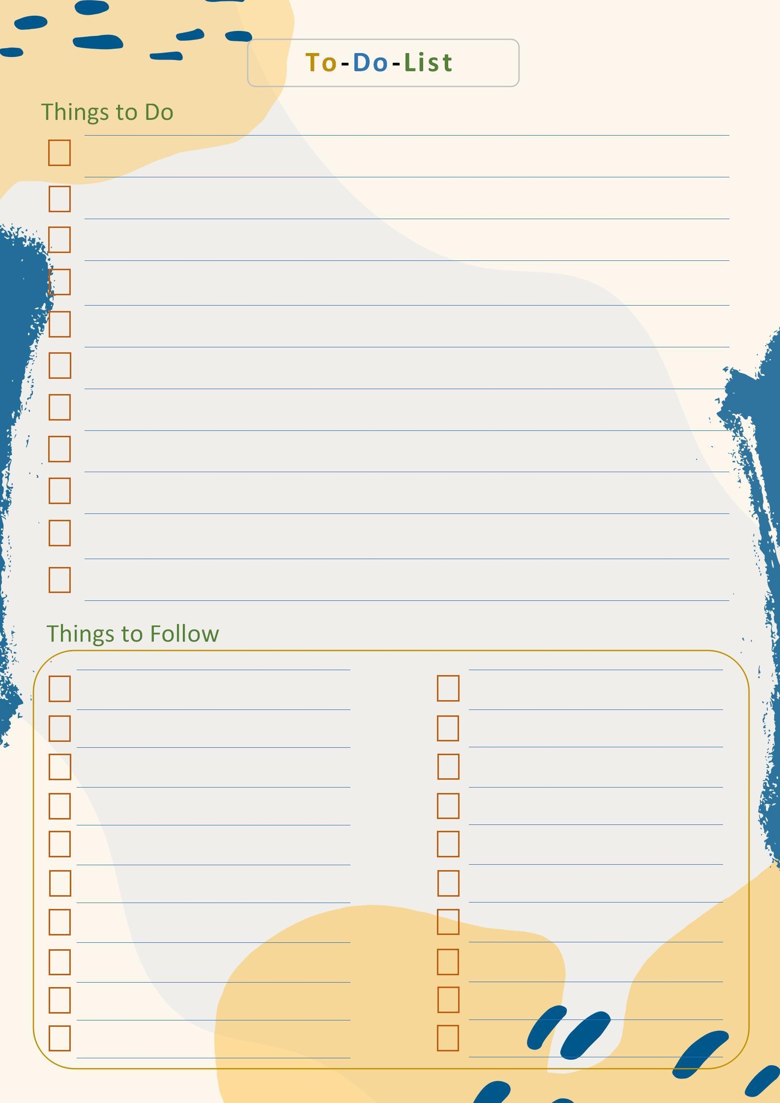Word To Do List Template