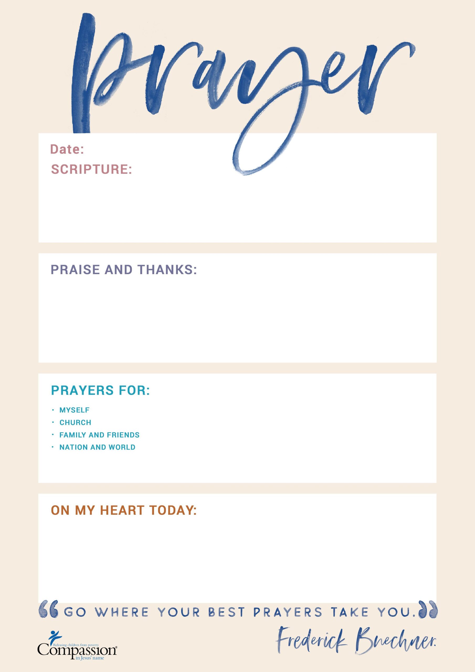 Prayer List Template Word