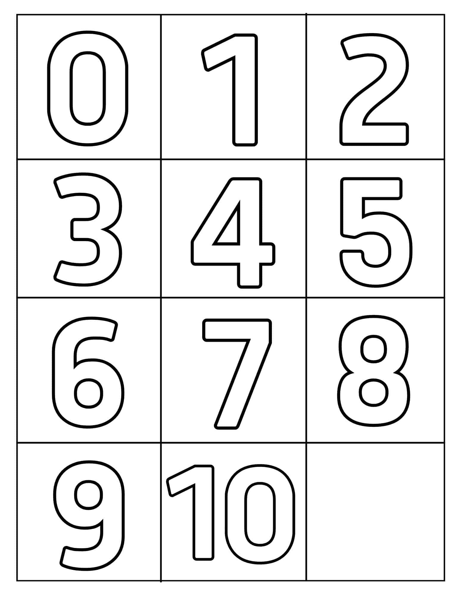 Number Templates Free Printable Pdf