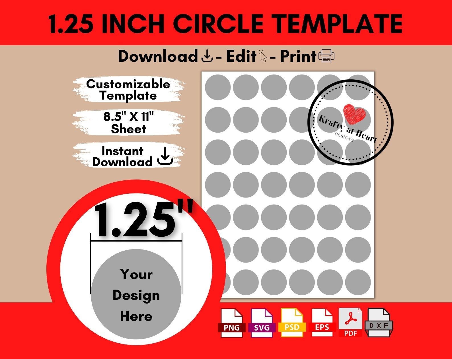 1 25 Inch Circle Template 1 25