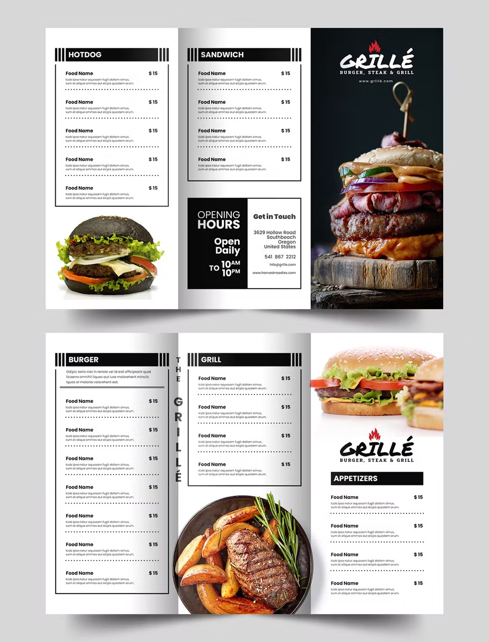 10 Best Trifold Restaurant Menu Templates PSD Design