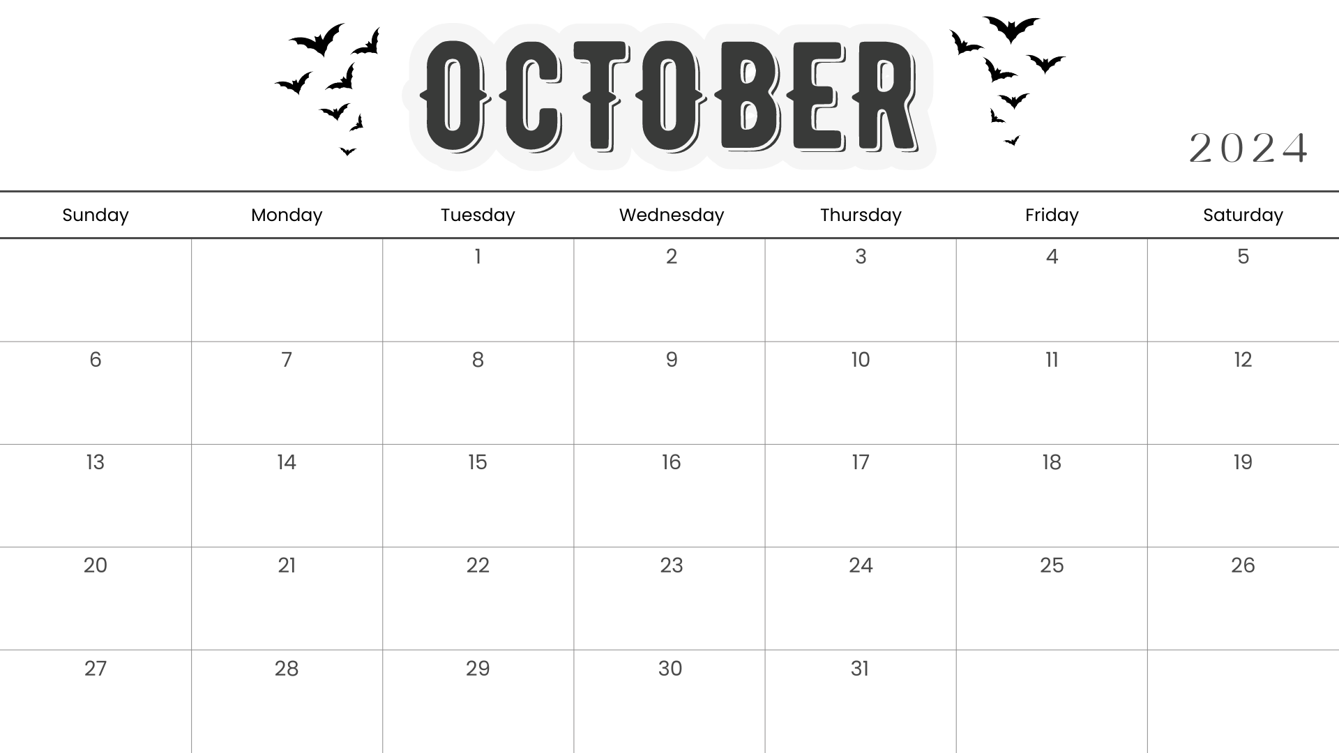 10 FREE PRINTABLE OCTOBER 2024 CALENDAR TEMPLATES Nikki s Plate