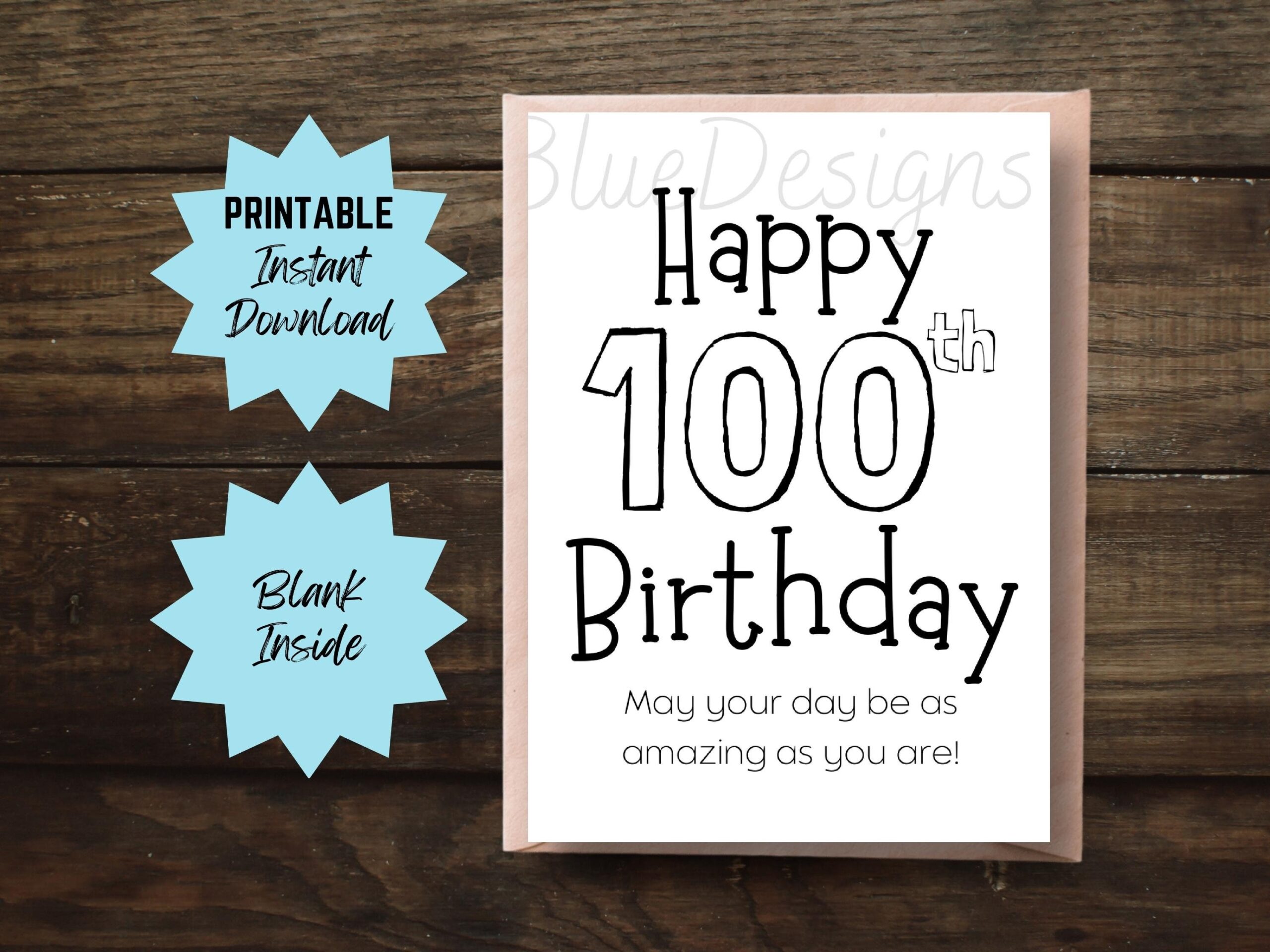 Free Printable 100th Birthday Cards