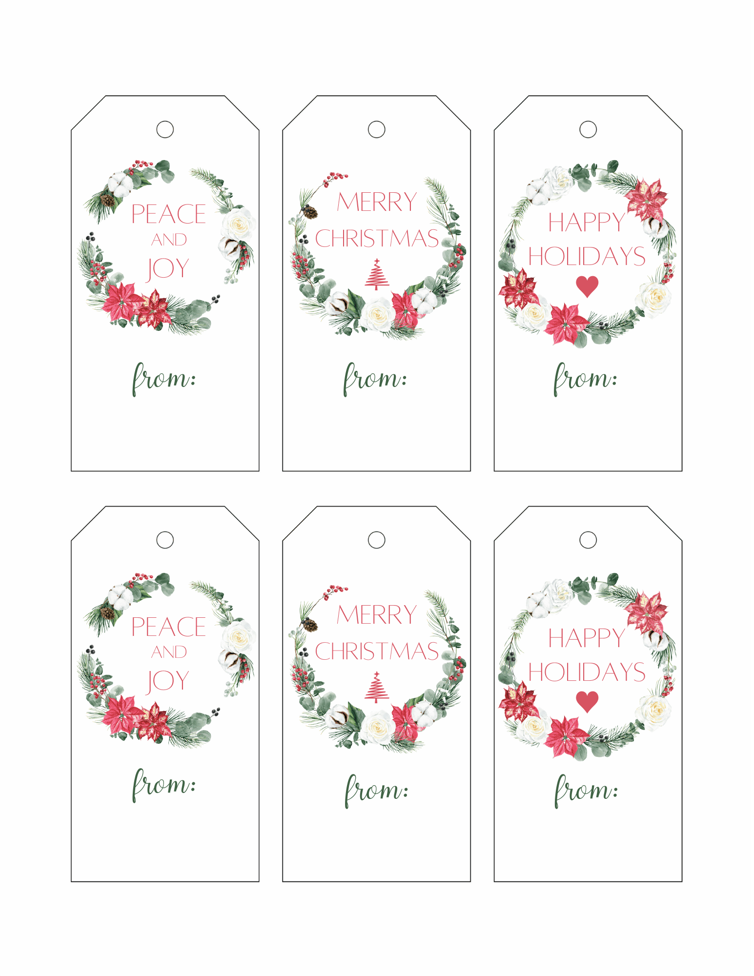 Free Printable Christmas Joy Tags Templates