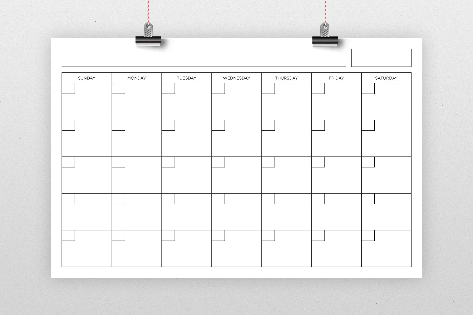 11 X 17 Blank Printable Calendar