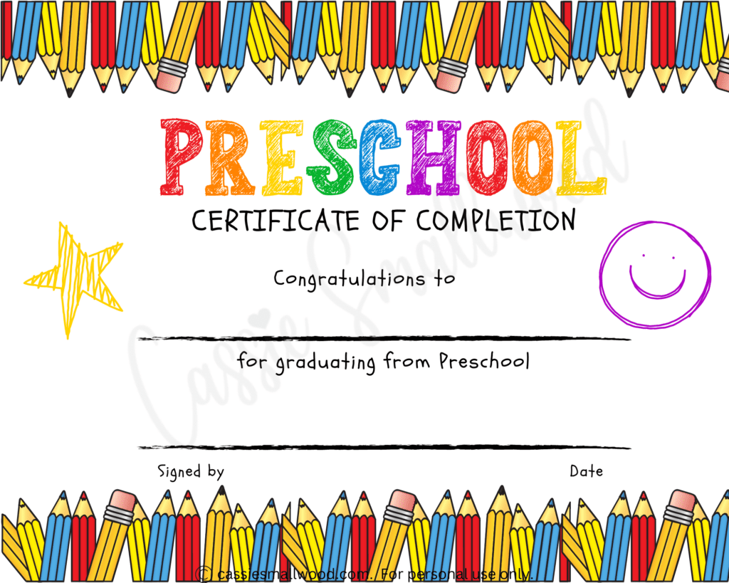Free Template Printable Preschool Graduation