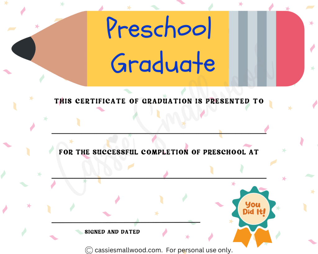 Free Template Printable Preschool Graduation