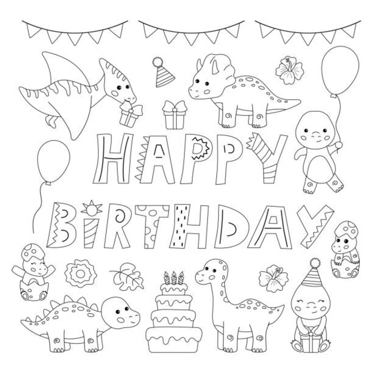 Free Printable Birthday Card To Color