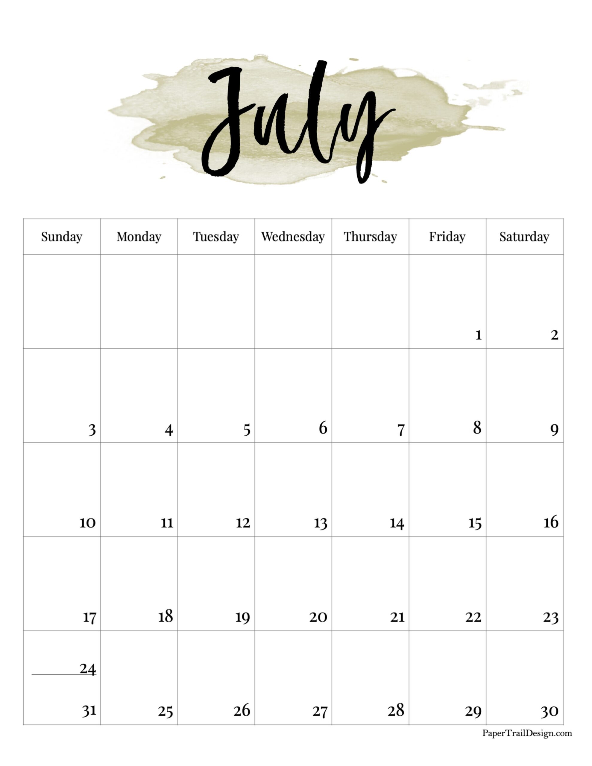 2022 Printable Calendar Watercolor Paper Trail Design
