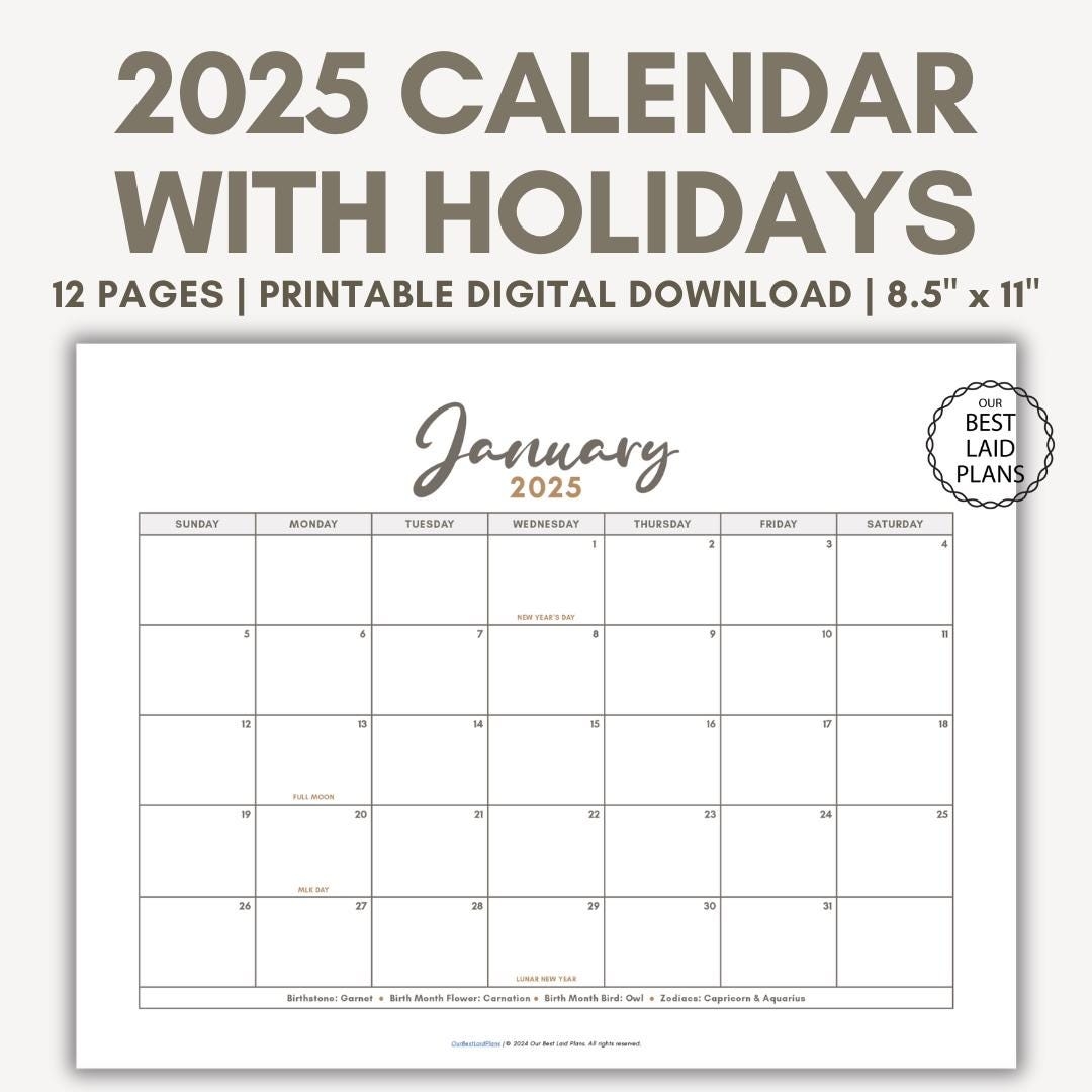 Blank Monthly Calendar Printable 2025 Pdf