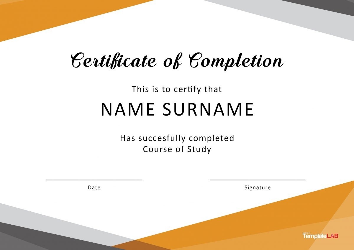 23 Free Certificate Of Completion Templates Word PowerPoint 