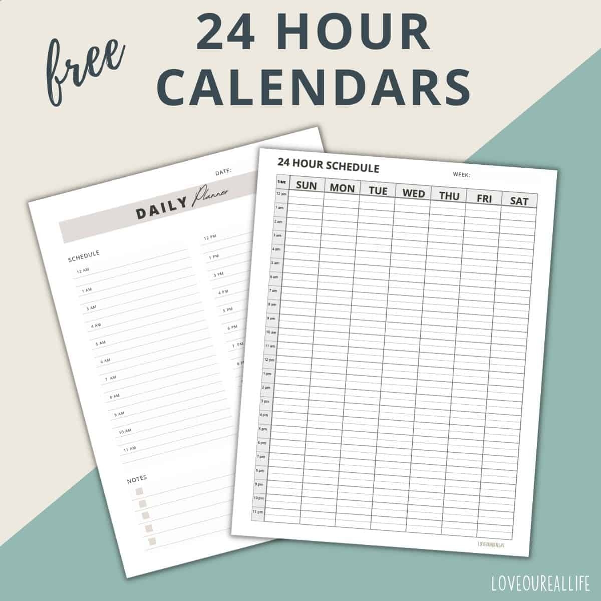 Free Printable 24 Hour Schedule Template