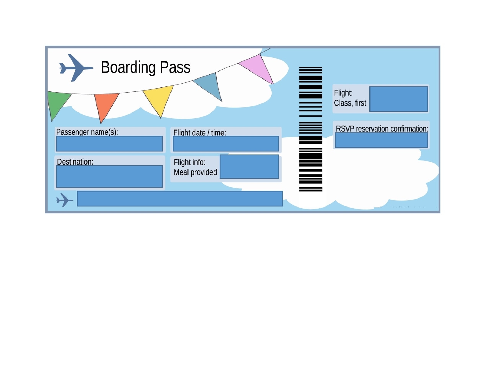 Printable Plane Ticket Template Free