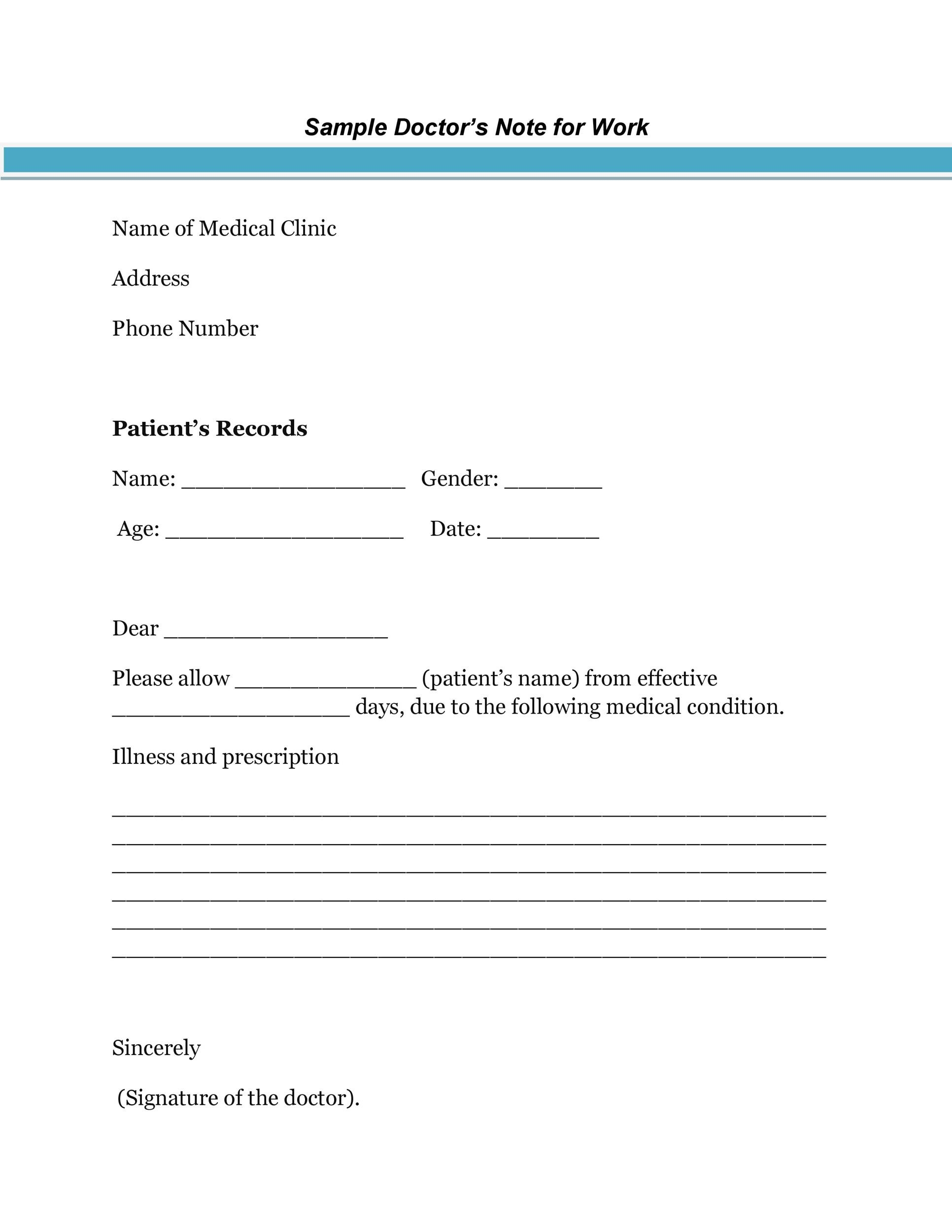 Free Printable Doctors Notes Templates