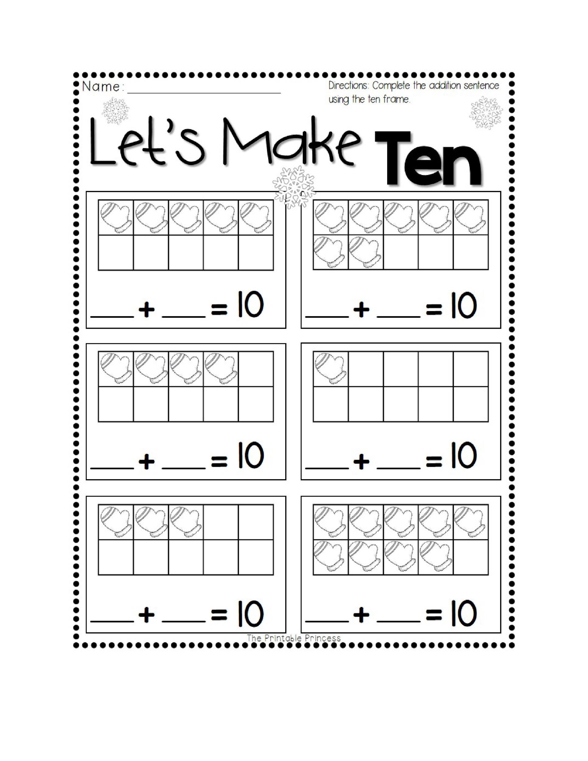 Free Printable Blank Ten Frame Worksheets