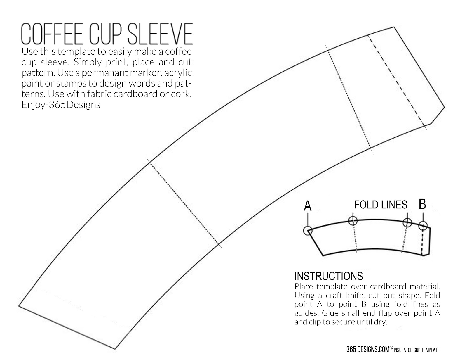 Free Printable Coffee Sleeve Template