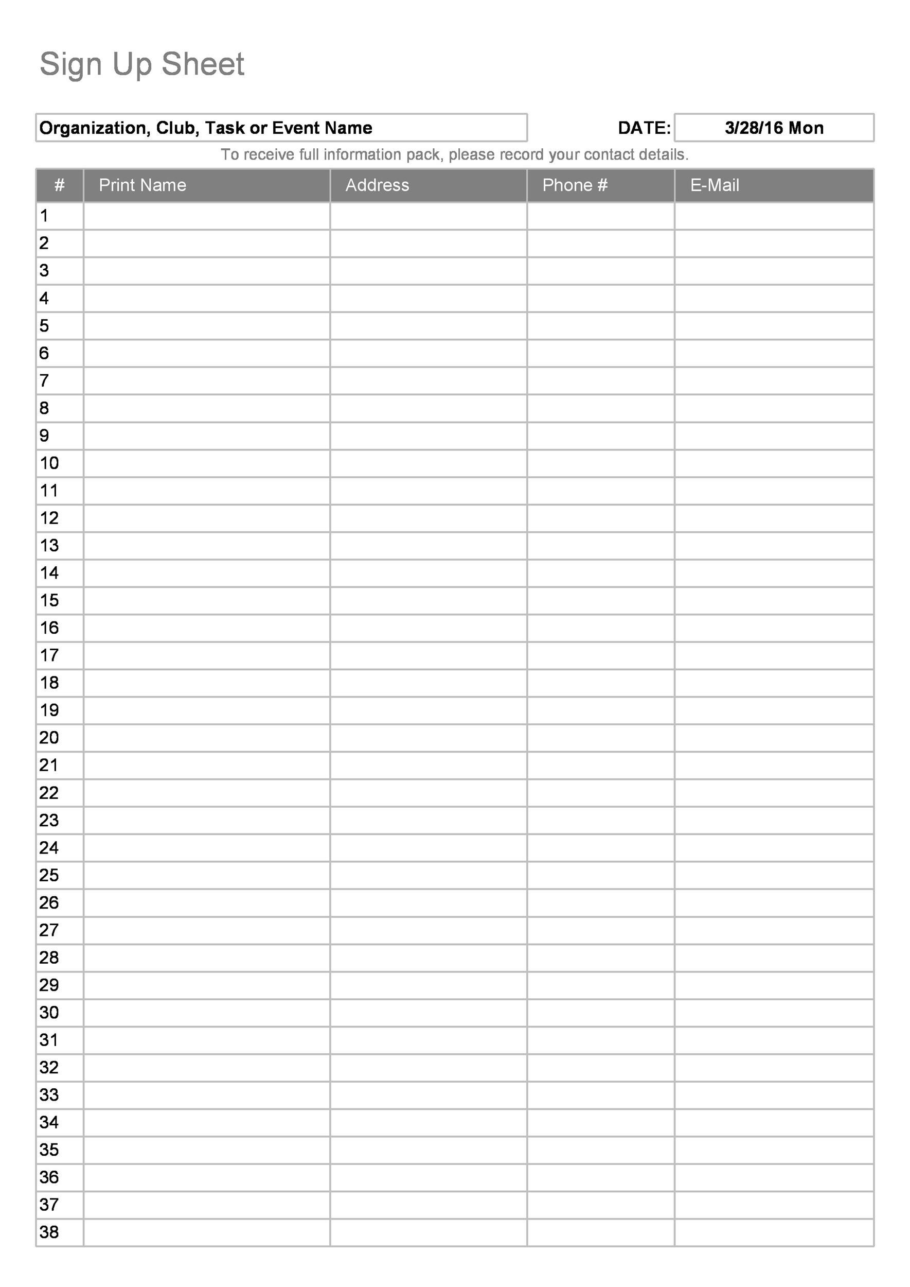 37 Free Email List Templates PDF MS Word U0026 Excel TemplateLab