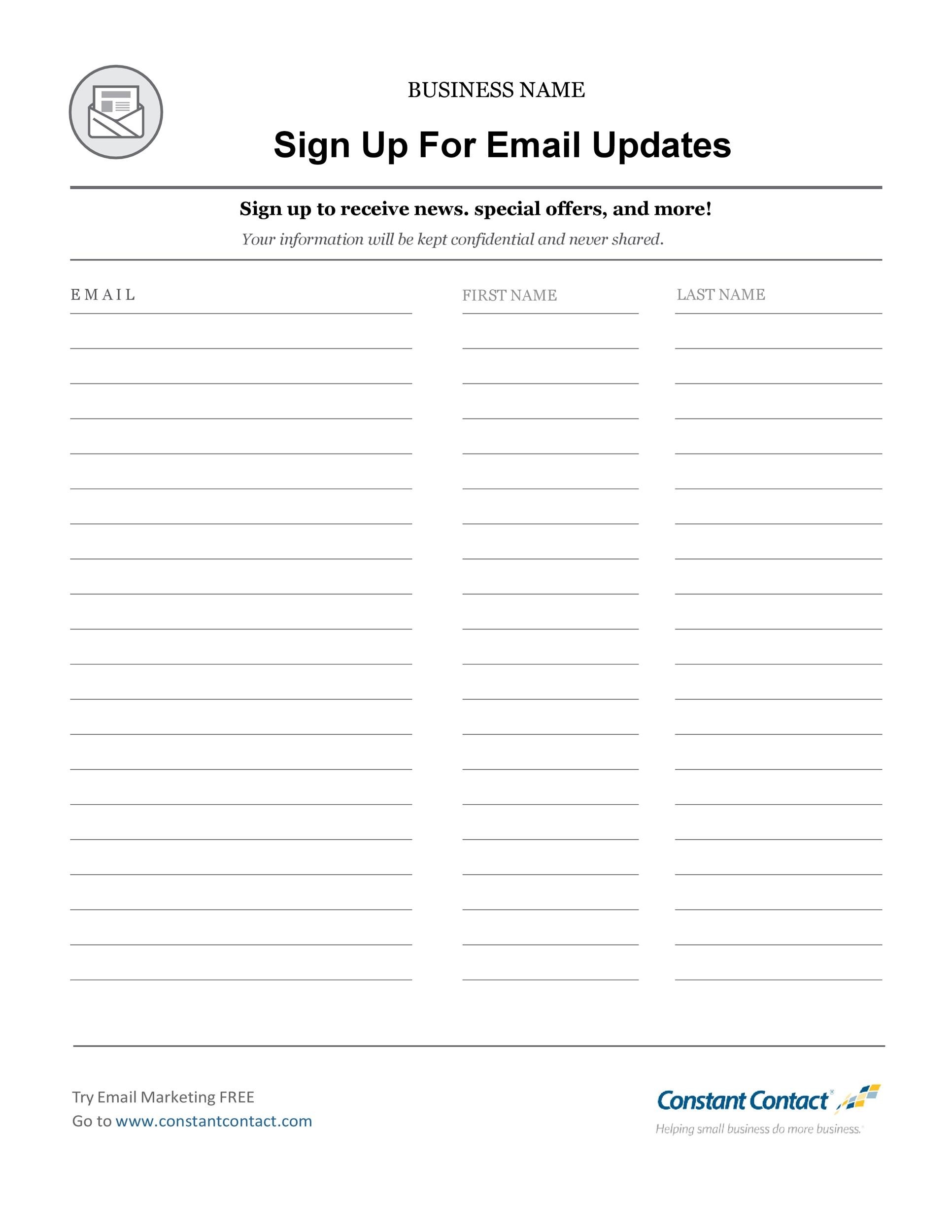 Name And Email Free Printable Template