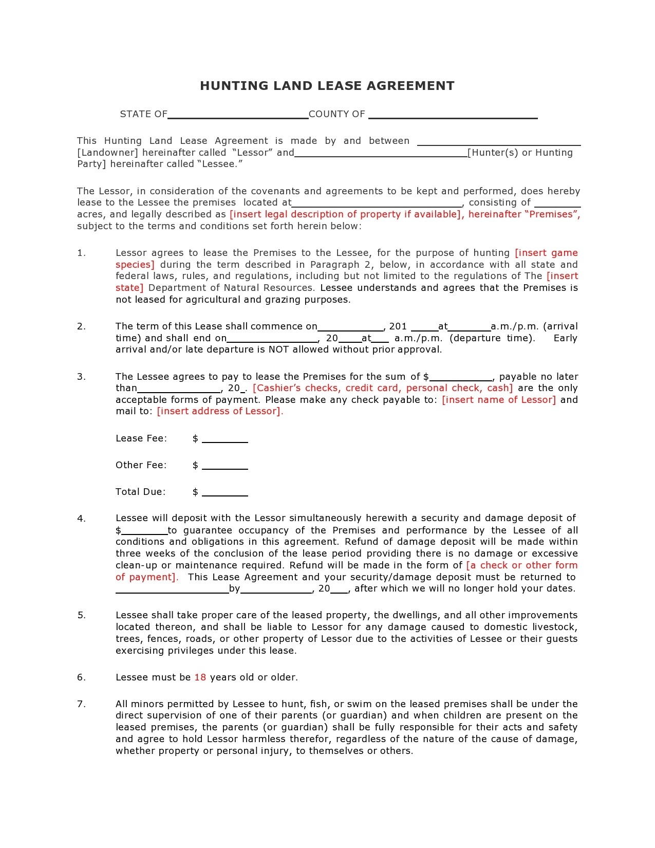 37 FREE Land Lease Agreements Word PDF TemplateLab