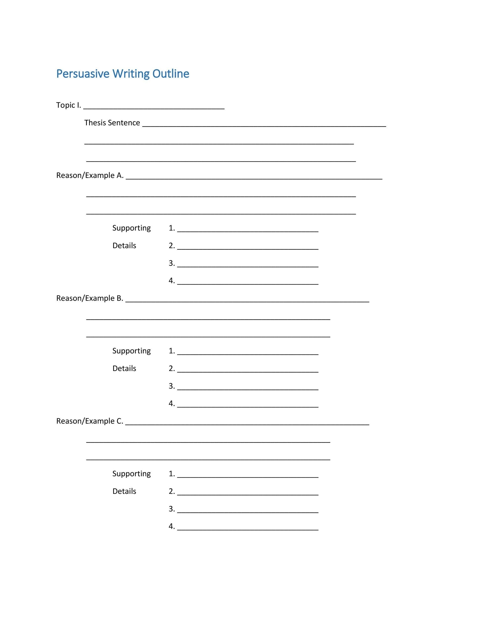 37 Outstanding Essay Outline Templates Argumentative Narrative Persuasive 
