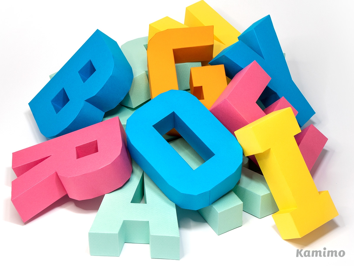 3D Alphabet J Cut Fold Glue