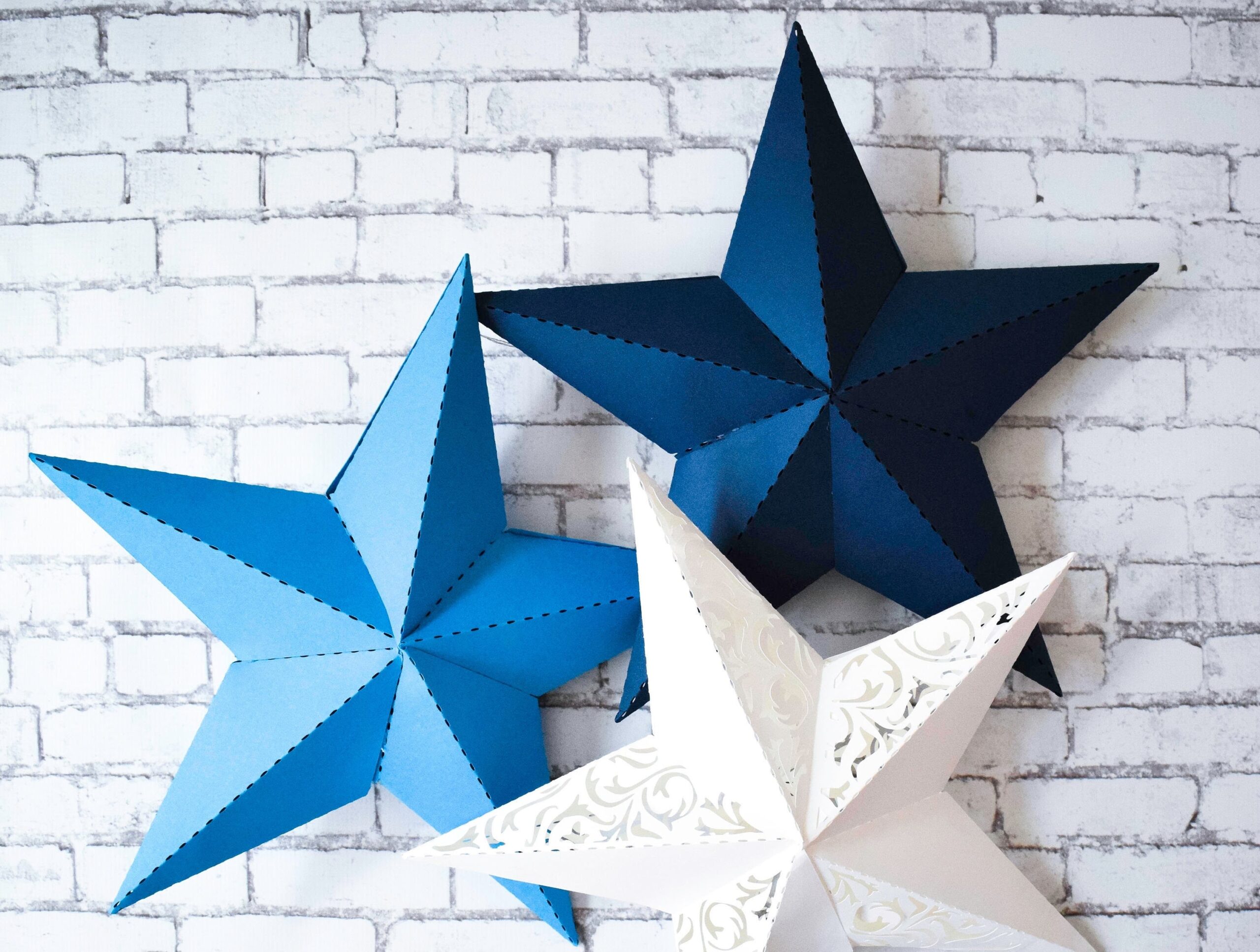 3D Paper Star Printable Template SVG Star Cut Files DXF Files 