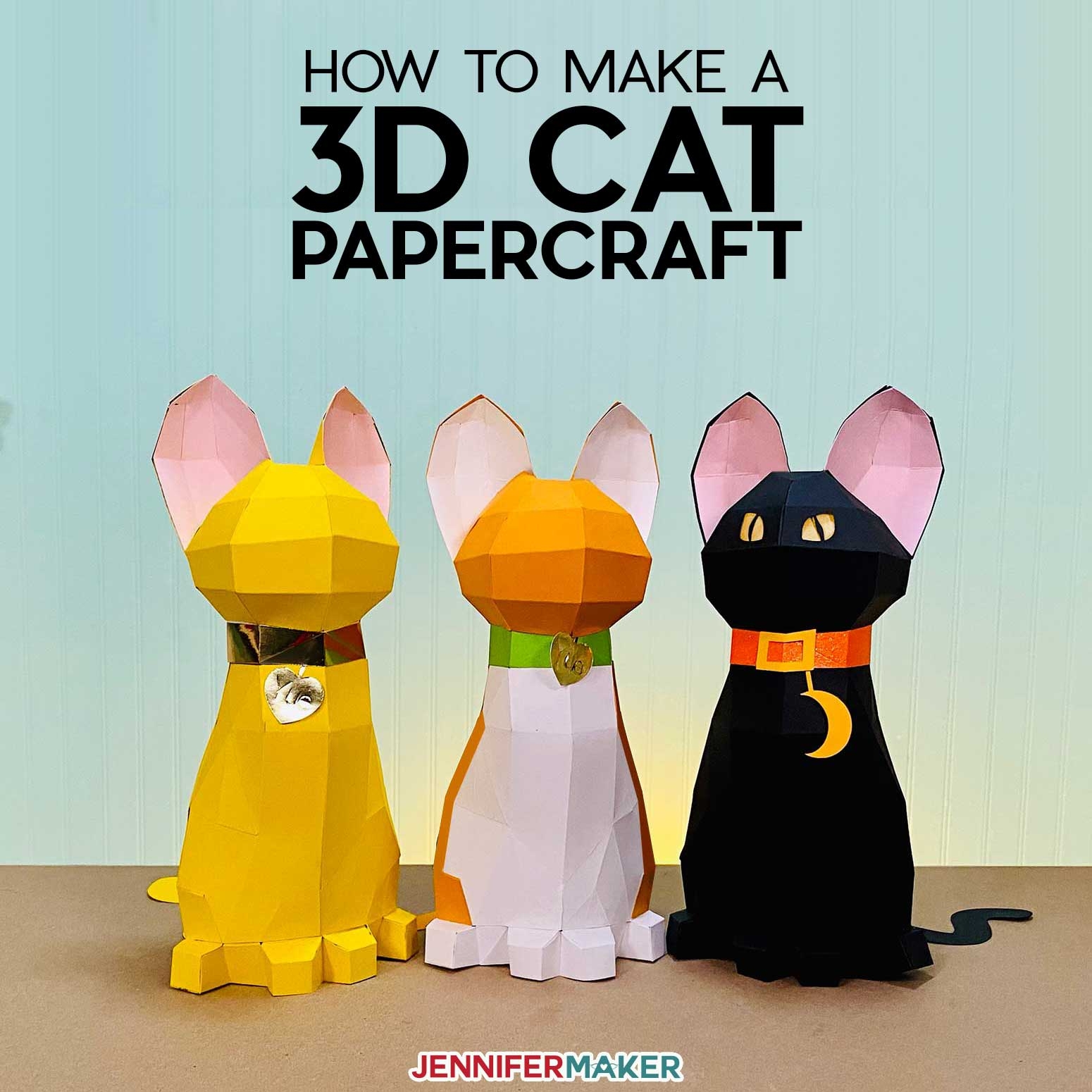 Printable 3d Paper Cat Template Free