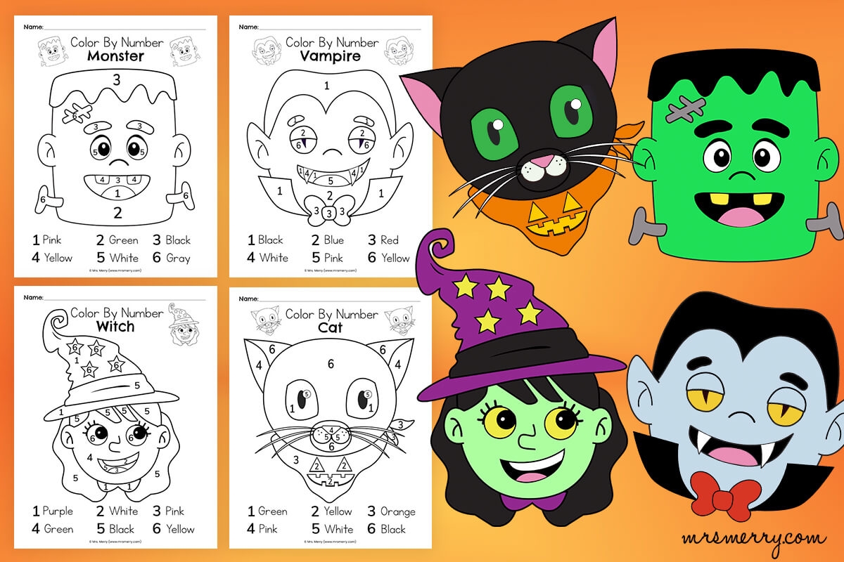 Halloween Color By Number Free Printables