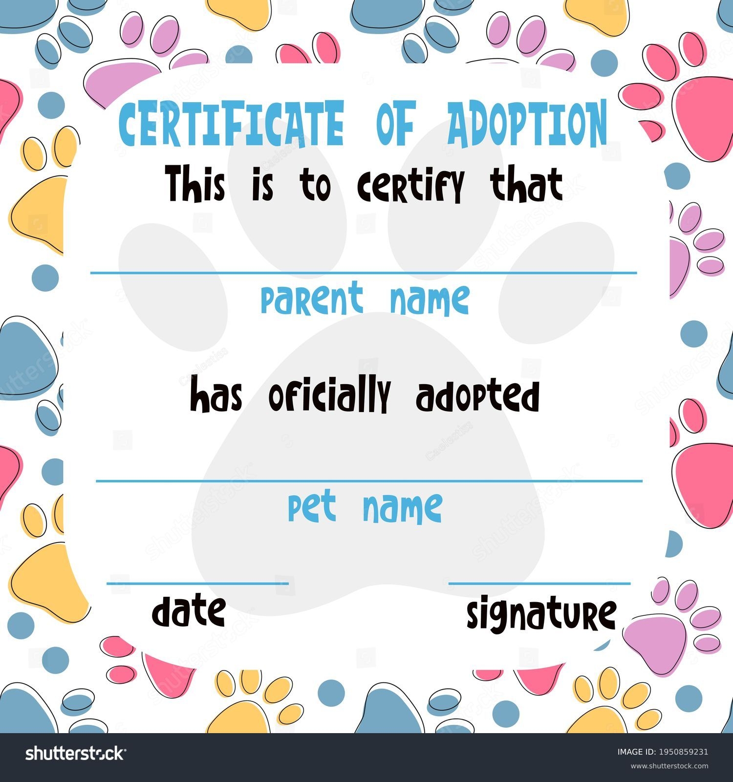 Blank Adoption Certificate Free Printable